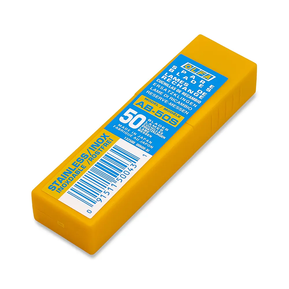 Лезвия OLFA AB-50S, нержавеющая сталь, 9mm, 50шт.